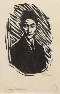 Print of Franz Kafka by Hans Fronius. 1937 Woodcut, on thin oriental paper The British Museum © CH Fronius, Vienna
