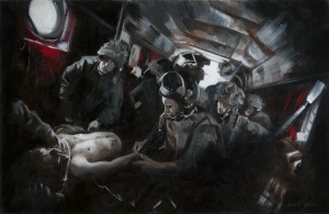 Arabella Dorman, The Medical Emergency Response Team (MERT), Oil on Canvas, 30 x 46 in, 2014